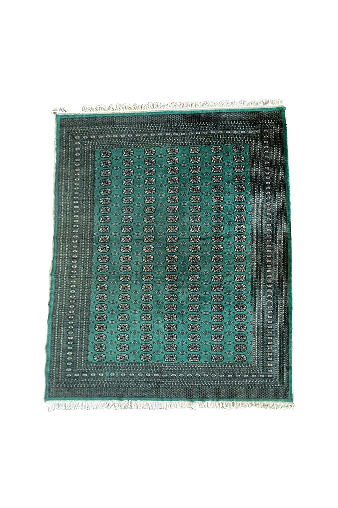 Vintage Turquoise Green Bokhara Rug | 7' 8" x 10' 3"