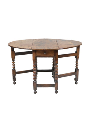 William & Mary Oak Gate Leg Table