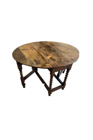 William & Mary Oak Gate Leg Table