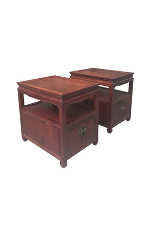 Pair of Mid-20th Century Hongmu End Tables