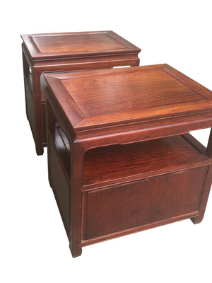 Pair of Mid-20th Century Hongmu End Tables
