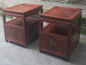 Pair of Mid-20th Century Hongmu End Tables