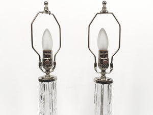 Pair of 1950s Orrefors Art Glass Table Lamps by Carl Fagerlund
