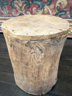 19th Century Handcarved Hornbeam Barrel