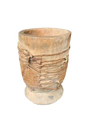 Antique Hand-Carved Hornbeam Vessel