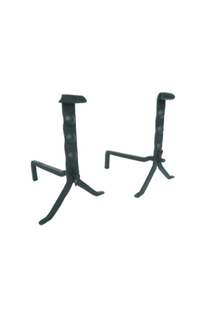Pair of Antique Wrought Iron Andirons