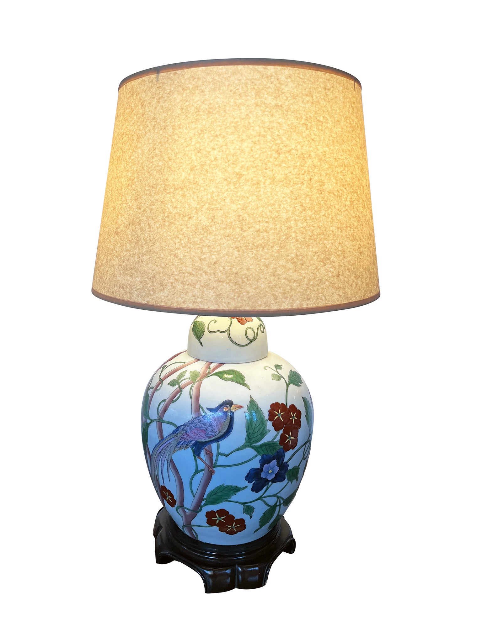 tobacco leaf ginger jar lamp Mottahedeh Each piece of tobacco leaf has a small phoenix Rescuing a Painted Tobacco Leaf