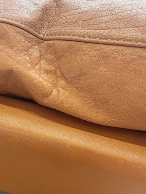 Danish Modern Leather Settee by Mogens Hansen