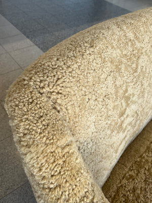 1940s Danish Settee by Ole Wanscher in Tan Shearling