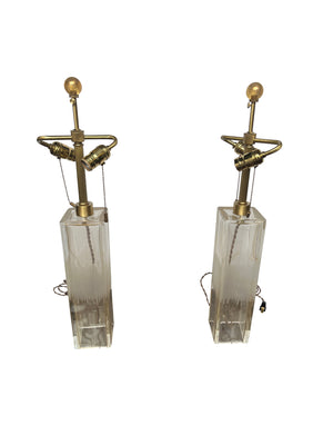 Pair of Aventurine Glass Table Lamps by Donghia - ON HOLD