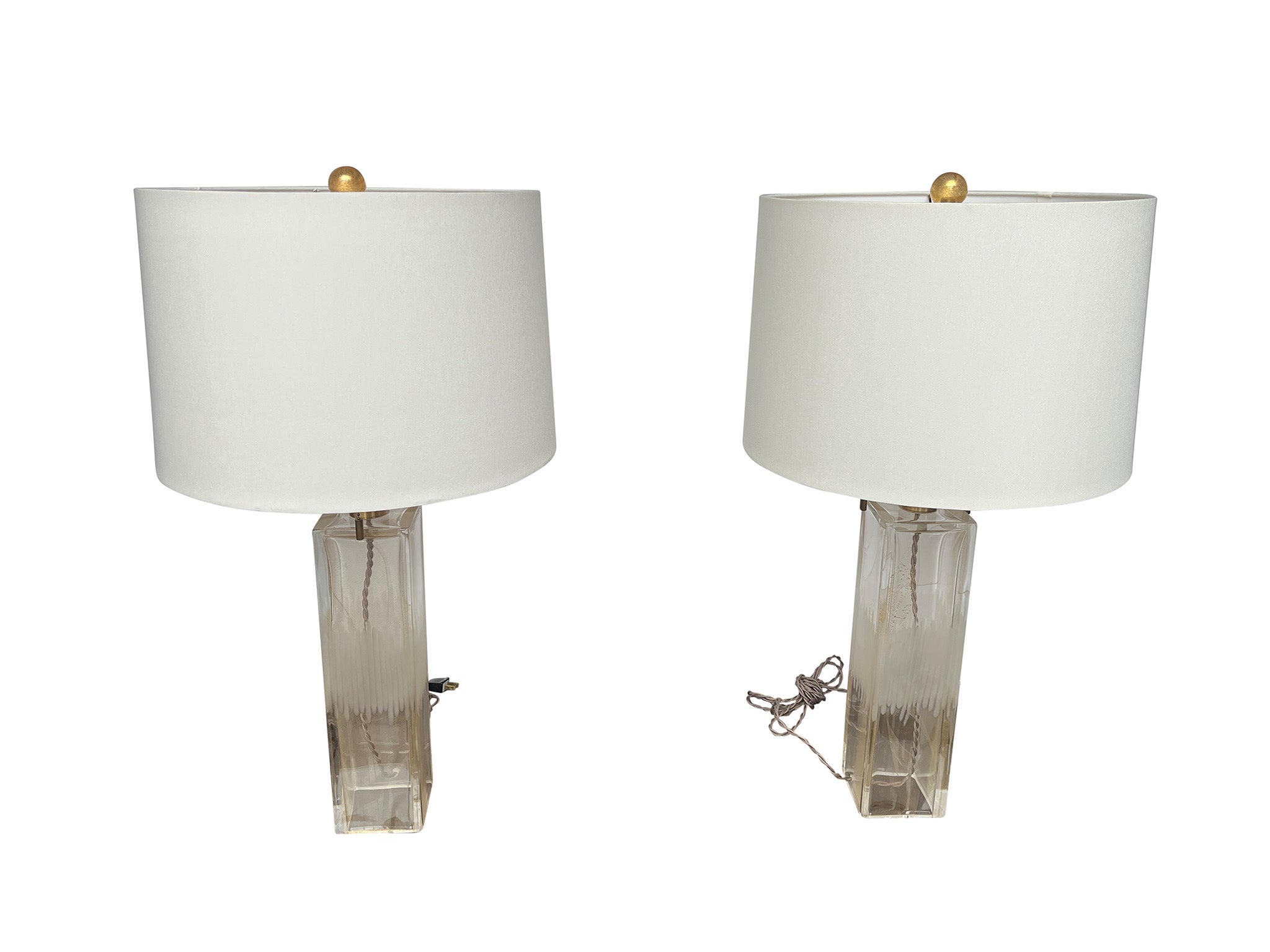 vulkansk platform klon Pair of Aventurine Glass Table Lamps by Donghia - Cafiero Select Home
