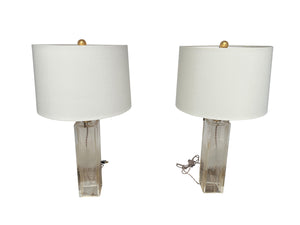 Pair of Aventurine Glass Table Lamps by Donghia - ON HOLD