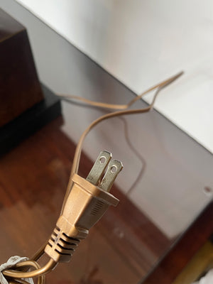 Vintage Brutalist Patinated Brass Italian Table Lamp