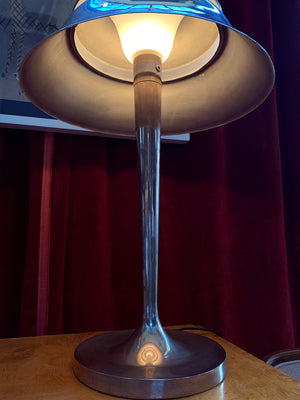 Art Deco Aluminum Table Lamp by Jean Perzel
