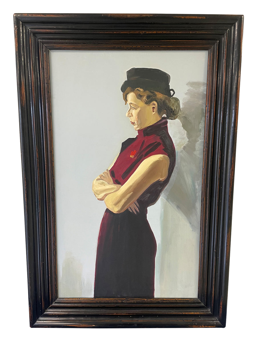 Large Framed Contemporary Portrait of a Woman