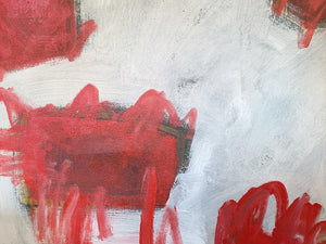 M. P. Landis Red & White Abstract Painting