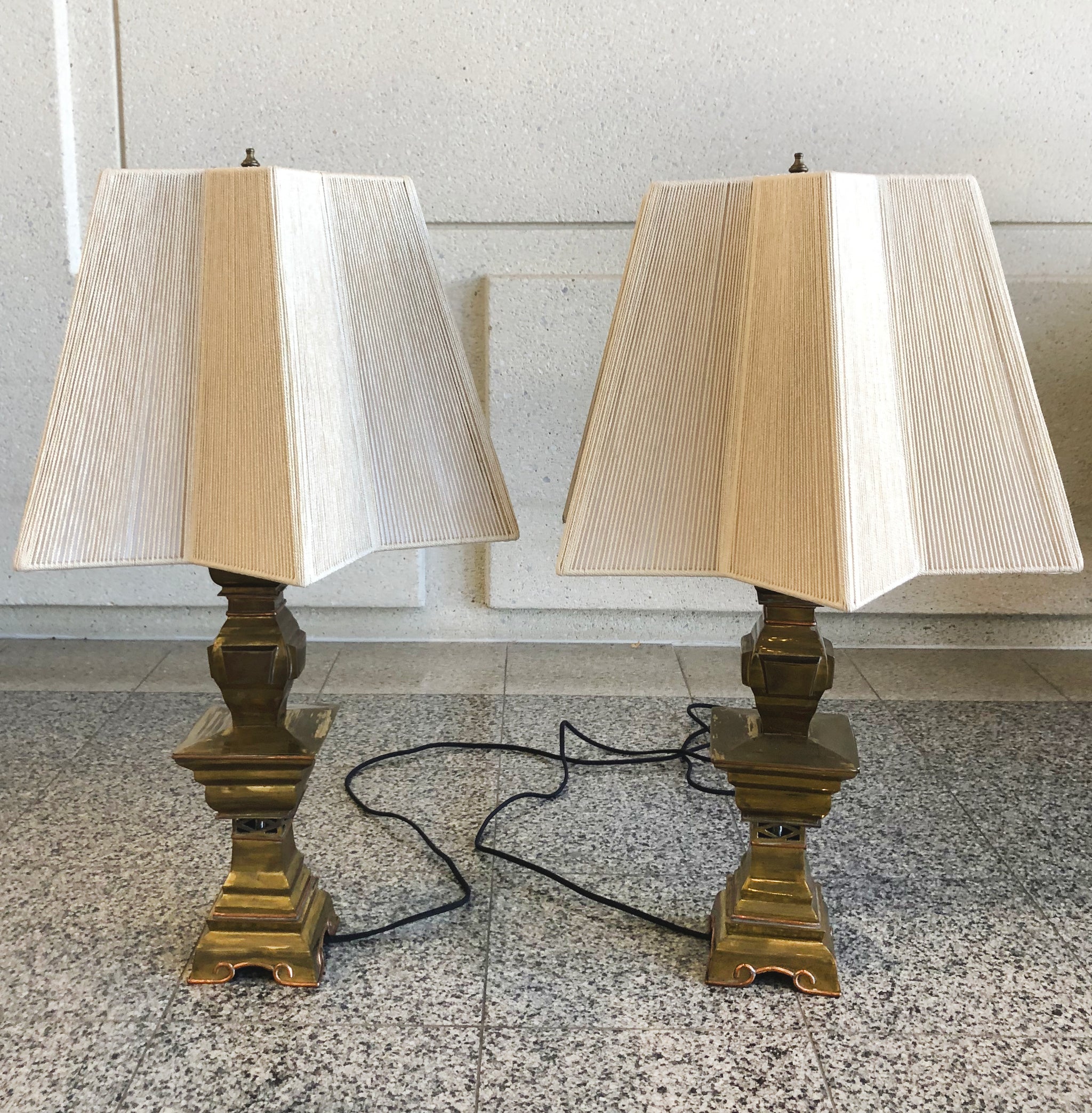 Converted Mid-20th Century Brass Candle Table Lamps - a Pair - Cafiero  Select Home