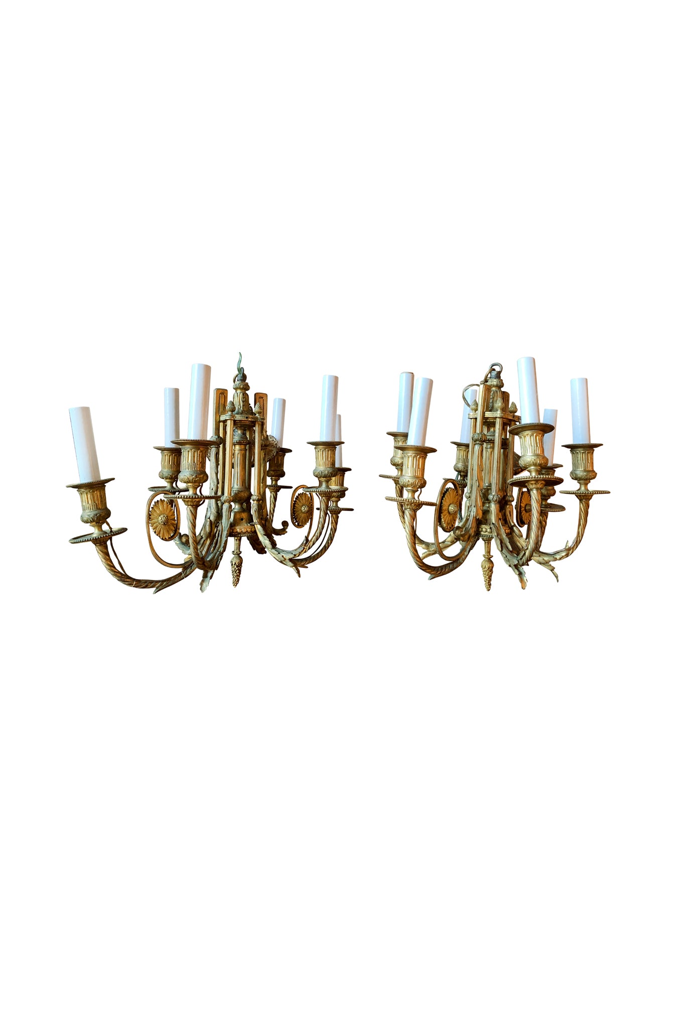 Converted Mid-20th Century Brass Candle Table Lamps - a Pair - Cafiero  Select Home