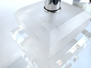 Pair of Karl Springer Style Lucite Table Lamps