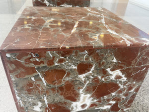 Pair of Midcentury Marble Pedestal Side Tables
