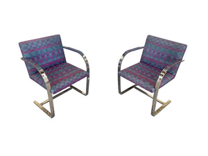 1980s Chrome Chairs Attributed to Ludwig Mies Van Der Rohe - a Set of 8