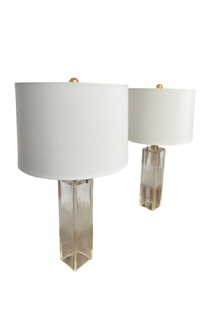 Pair of Aventurine Glass Table Lamps by Donghia