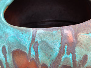 Thom Lussier Ceramic Vessel #3 - From the Oxidized Copper Collection