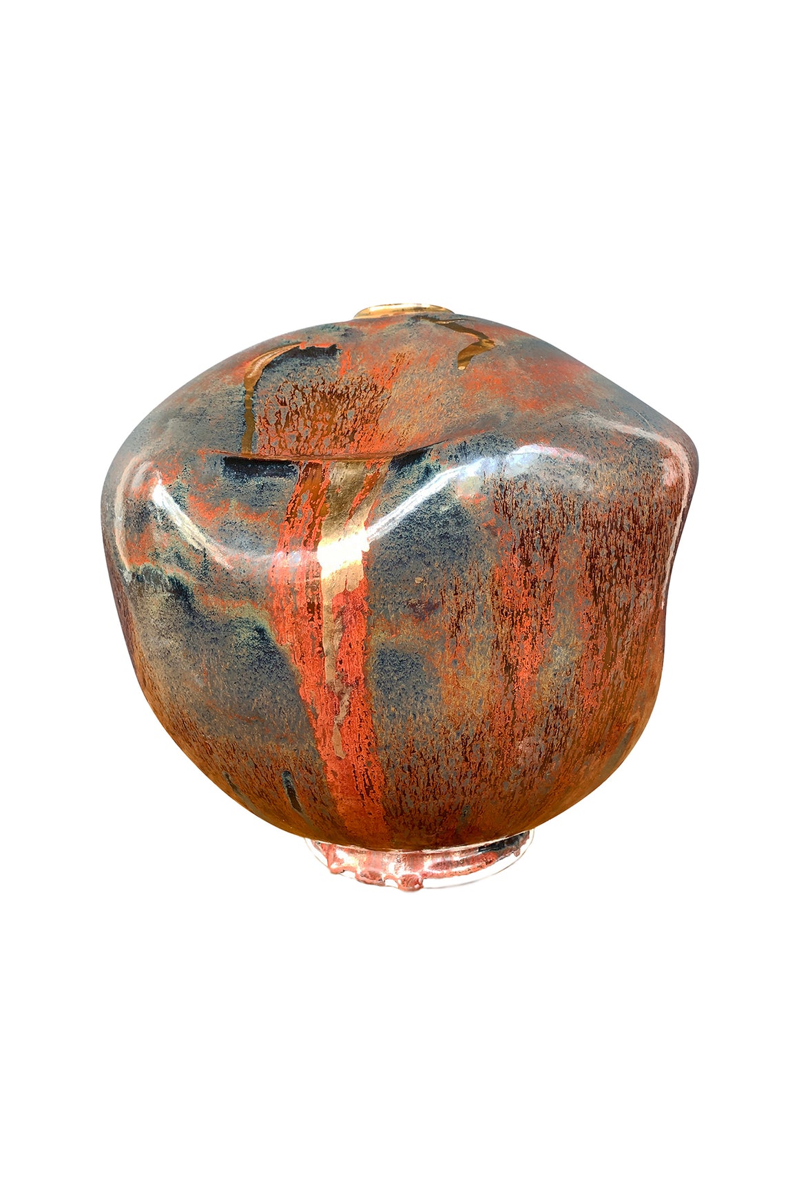 Thom Lussier Ceramic Vessel #3 - From the Golden Patina Collection