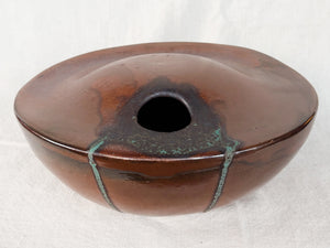 Thom Lussier Ceramic Vessel #21 - From the Oxidized Copper Collection