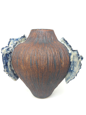 Thom Lussier Glazed Ceramic Winged 'Fairy' Vase
